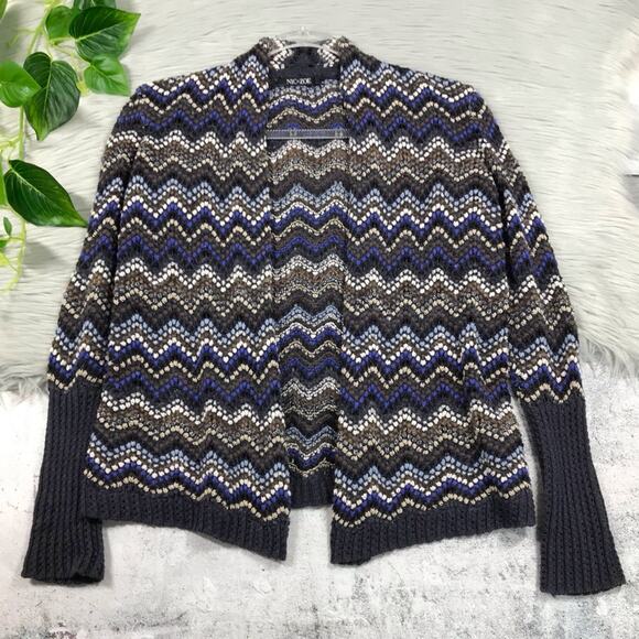 NIC+ZOE Celestial Open Front Chevron Pattern Knit Cardigan Women’s Size Small - Picture 2 of 13